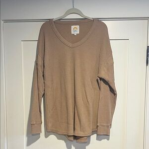 C&C California Light Brown Waffle Knit Pullover